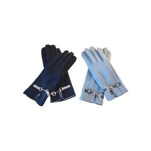 womens gloves cold weather elegant soft fabric strap detail touch phone function